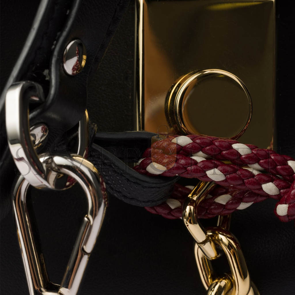 Pra*a soft sound large leather shoulder bag with charms 1bd378 (35*19.5*10.5cm)